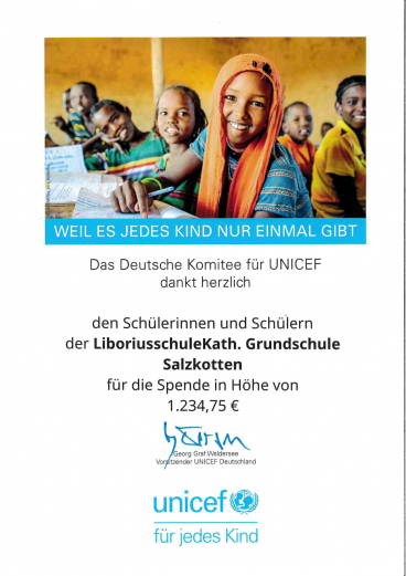 Unicef Urkunde